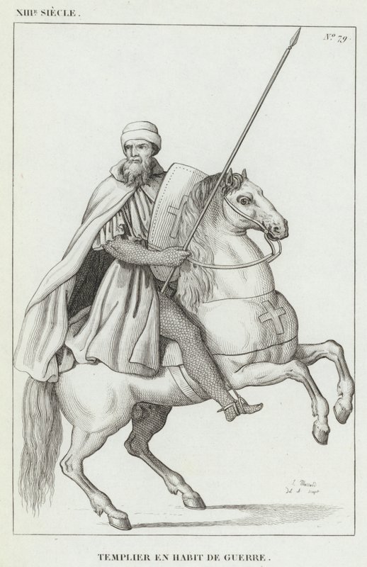 XIII Century, Templar in War Dress (gravering) av French School