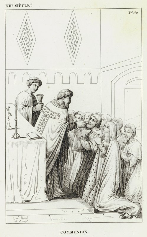 XII Century, nattverd (gravering) av French School