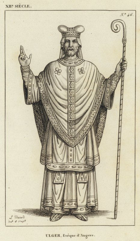 XII Century, Ulger, biskop av Angers (gravering) av French School