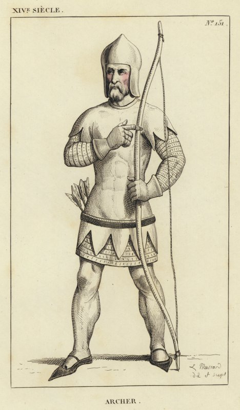 XIV Siecle, Archer (farget gravering) av French School