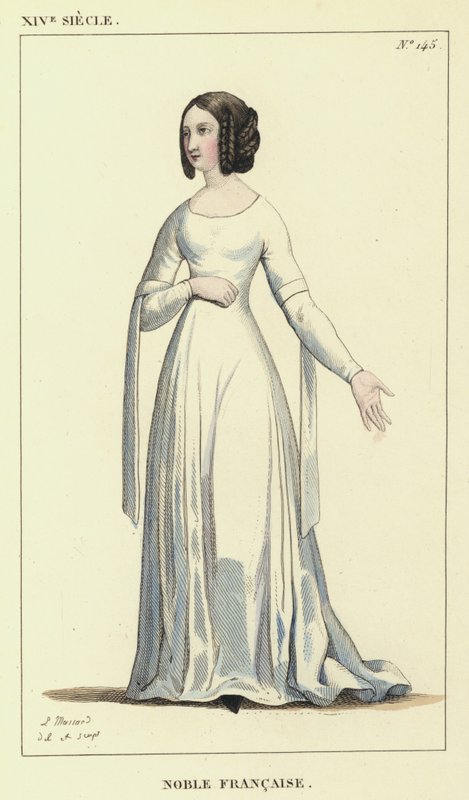 XIV Siecle, Noble Francaise (farget gravering) av French School