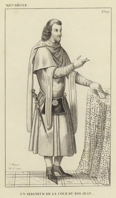 XIV Century, A Lord of the Court of King John (gravering) av French School
