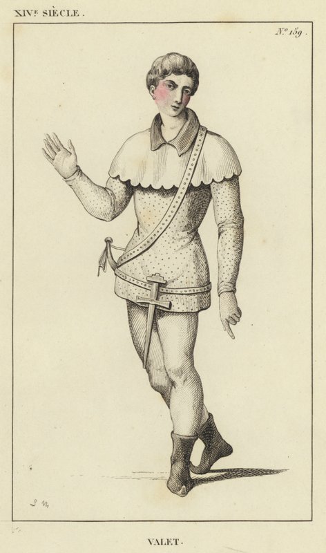 XIV Siecle, Betjent (farget gravering) av French School