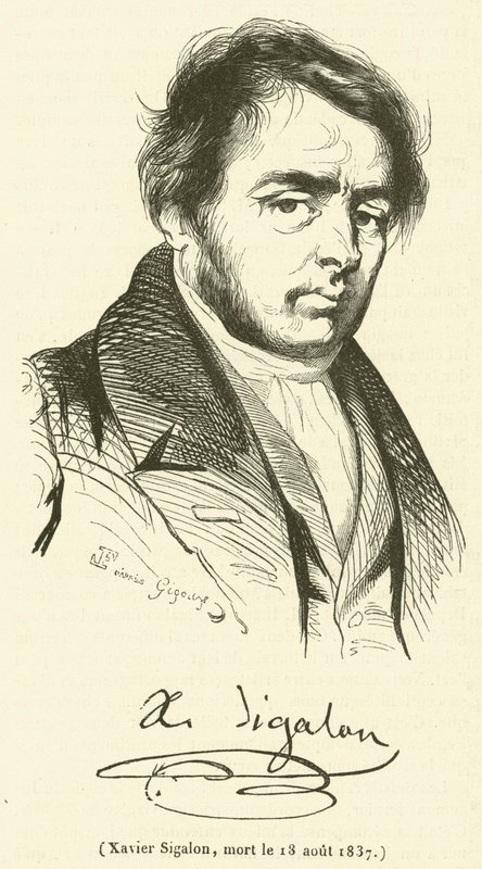 Xavier Sigalon, død 18. august 1837 (gravering) av French School