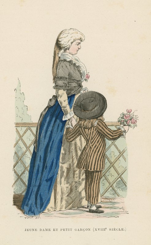 Ung kvinne og liten gutt, 1700-tallet av French School