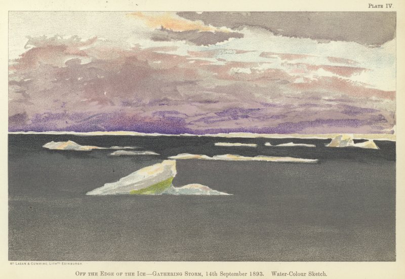 Utenfor kanten av isen, samler storm av Fridtjof Nansen