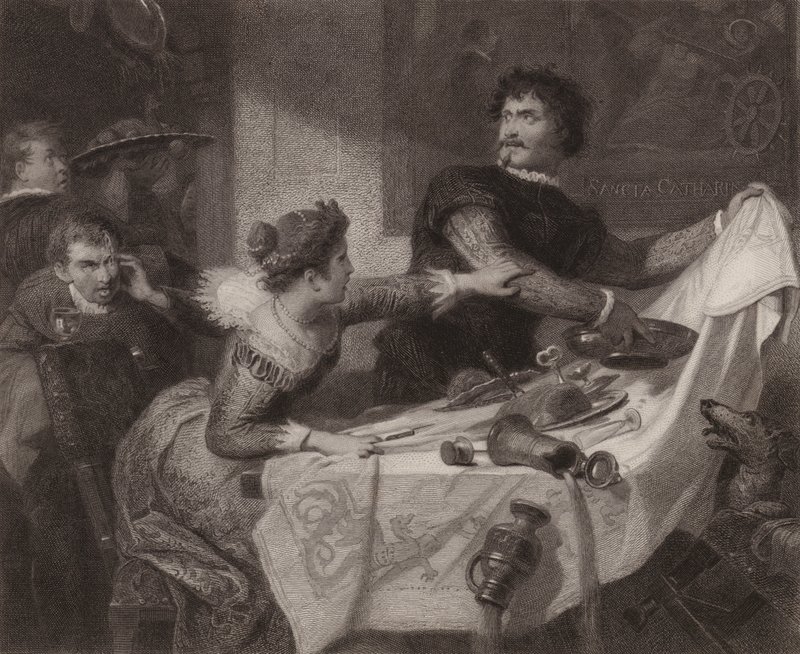 Shakespeare: The Taming of the Shrew (gravering) av Friedrich Schwoerer