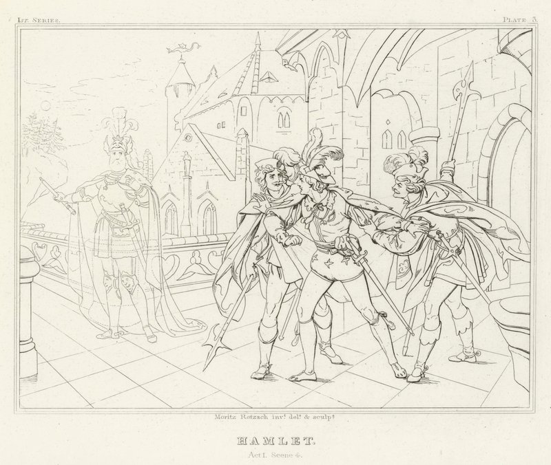 Hamlet, akt I, scene 4 (gravering) av Friedrich August Moritz Retzsch