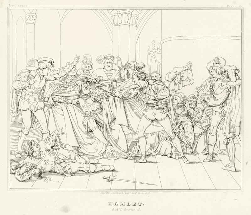 Hamlet, akt V, scene 2 (gravering) av Friedrich August Moritz Retzsch