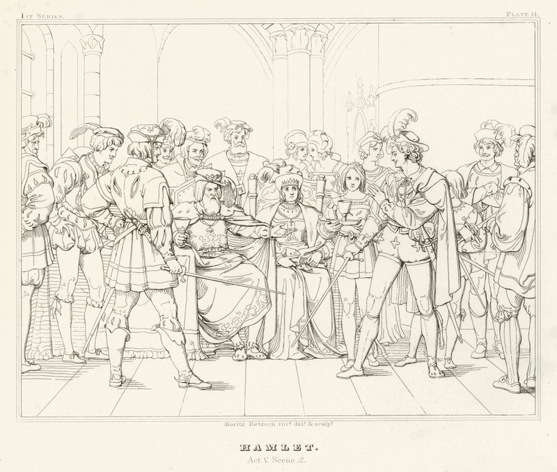 Hamlet, akt V, scene 2 (gravering) av Friedrich August Moritz Retzsch