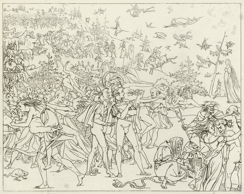Illustrasjon for Goethes Faust av Friedrich August Moritz Retzsch