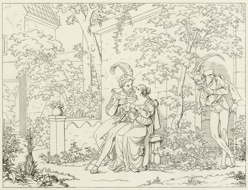 Illustrasjon for Goethes Faust av Friedrich August Moritz Retzsch