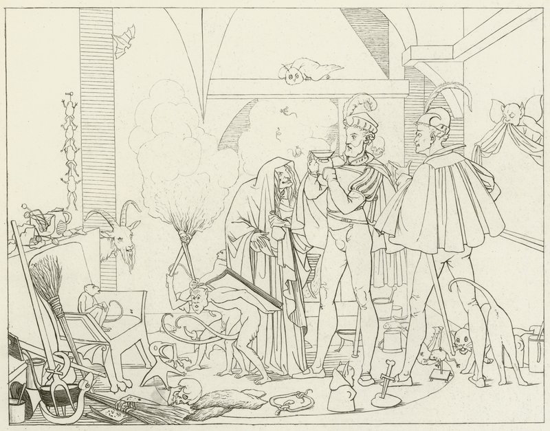 Illustrasjon for Goethes Faust av Friedrich August Moritz Retzsch