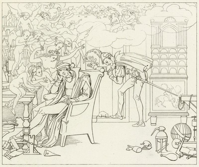 Illustrasjon for Goethes Faust av Friedrich August Moritz Retzsch