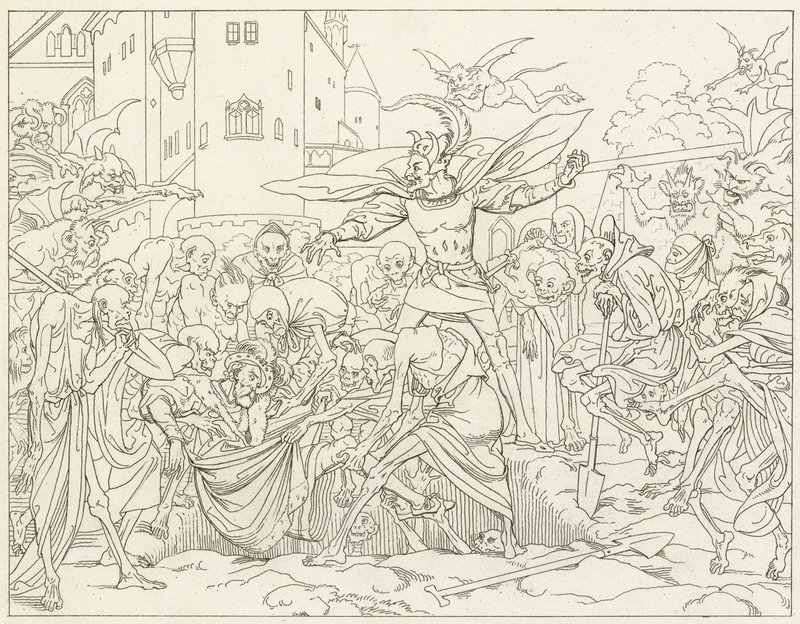 Illustrasjon for Goethes Faust av Friedrich August Moritz Retzsch