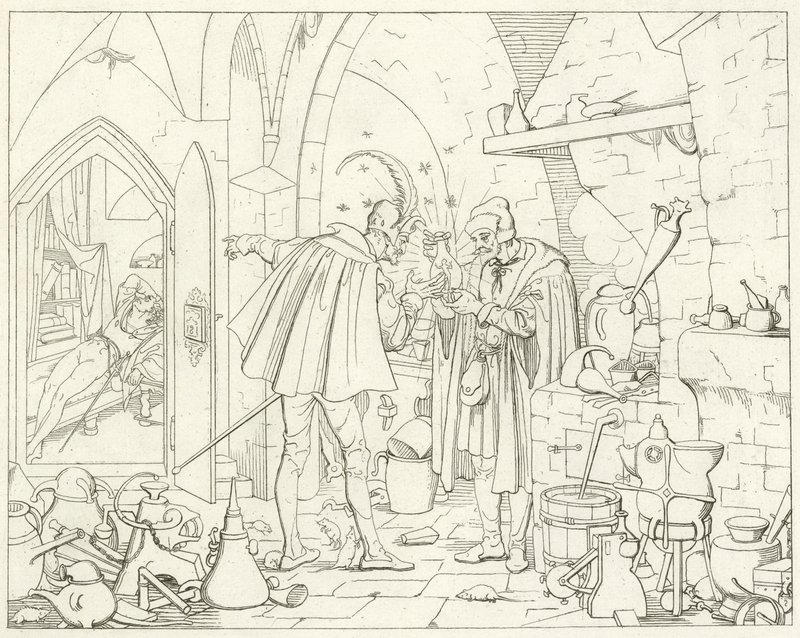 Illustrasjon for Goethes Faust av Friedrich August Moritz Retzsch