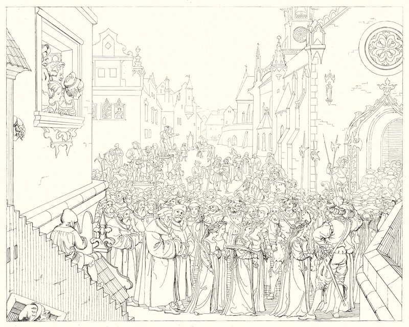 Illustrasjon for Schillers Lied von der Glocke, eller The Song Of The Bell (gravering) av Friedrich August Moritz Retzsch