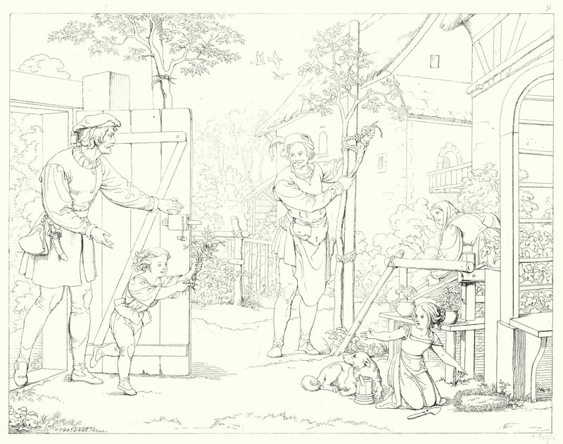 Illustrasjon for Schillers Lied von der Glocke, eller The Song Of The Bell (gravering) av Friedrich August Moritz Retzsch