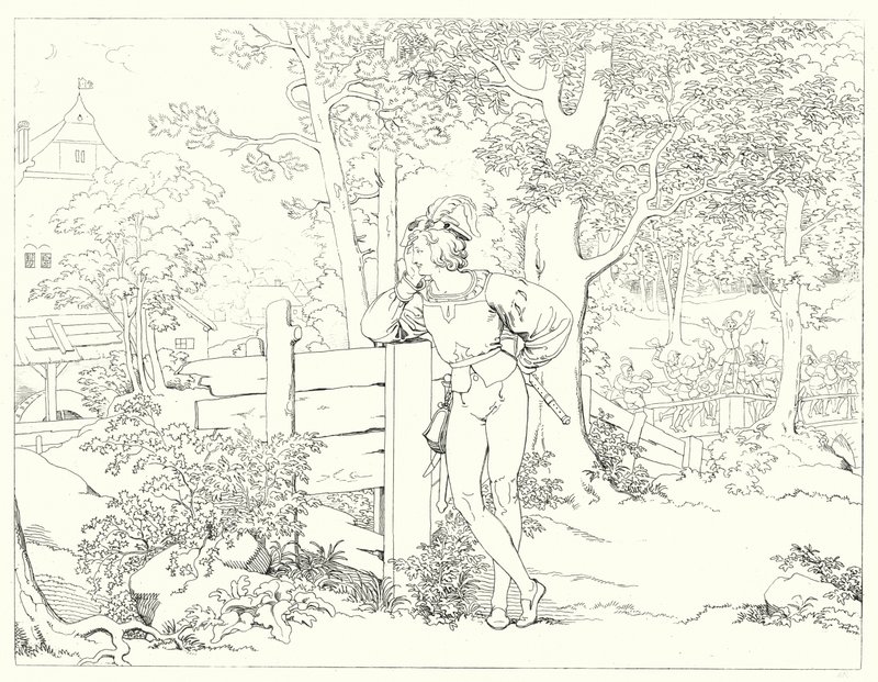 Illustrasjon for Schillers Lied von der Glocke, eller The Song Of The Bell (gravering) av Friedrich August Moritz Retzsch