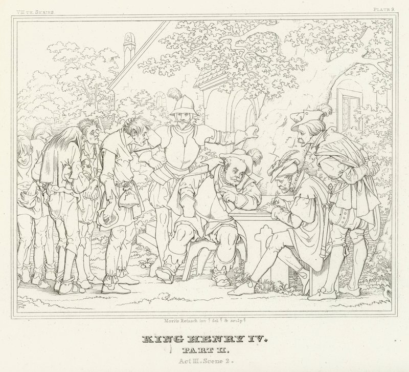 Kong Henrik IV, del II, akt III, scene 2 (gravering) av Friedrich August Moritz Retzsch