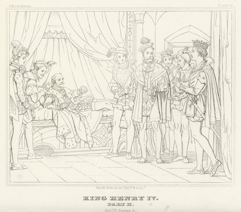 Kong Henrik IV, del II, akt IV, scene 4 (gravering) av Friedrich August Moritz Retzsch
