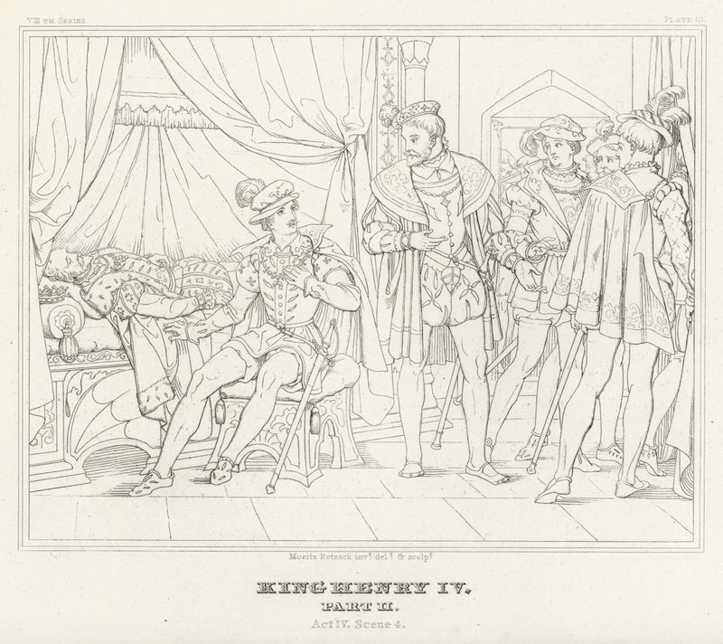 Kong Henrik IV, del II, akt IV, scene 4 (gravering) av Friedrich August Moritz Retzsch