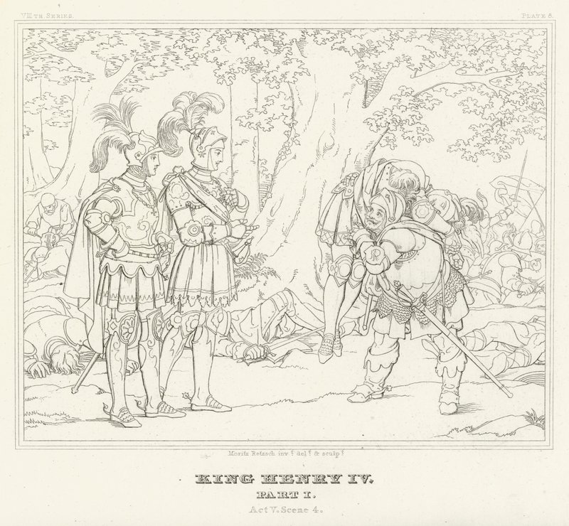 Kong Henrik IV, del I, akt V, scene 4 (gravering) av Friedrich August Moritz Retzsch
