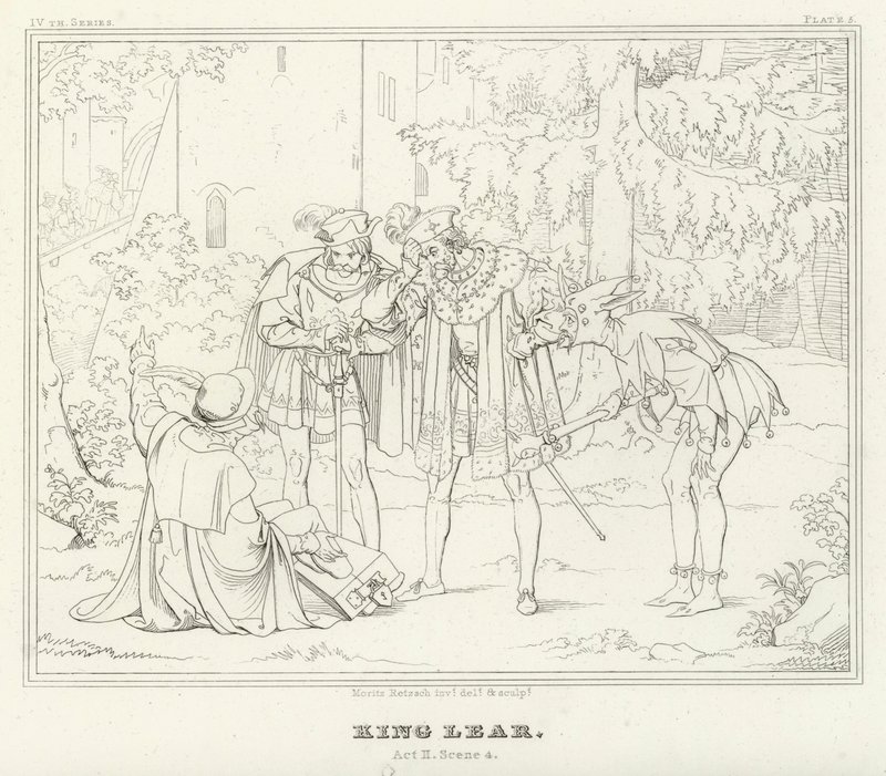 King Lear, akt II, scene 4 (gravering) av Friedrich August Moritz Retzsch