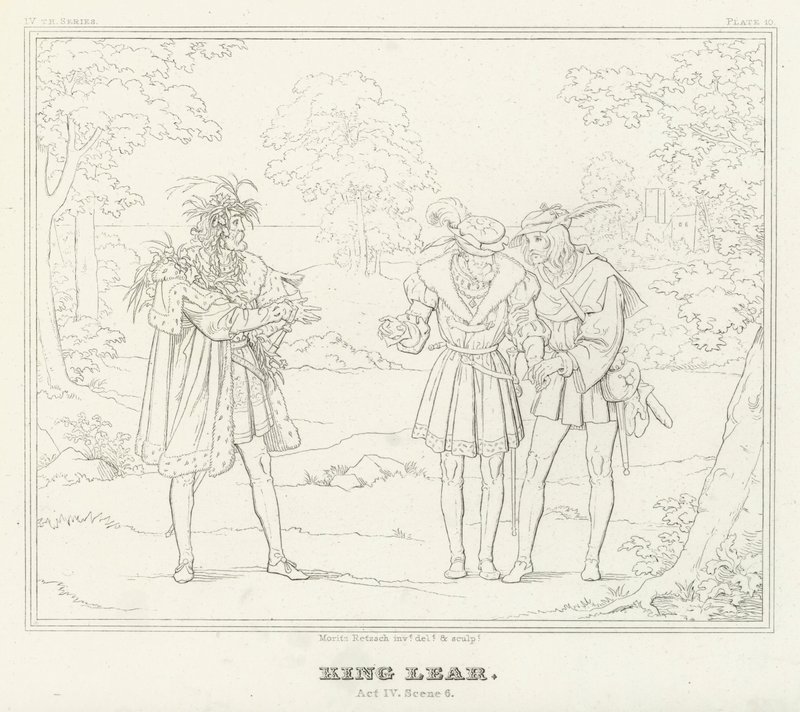 King Lear, akt IV, scene 6 (gravering) av Friedrich August Moritz Retzsch