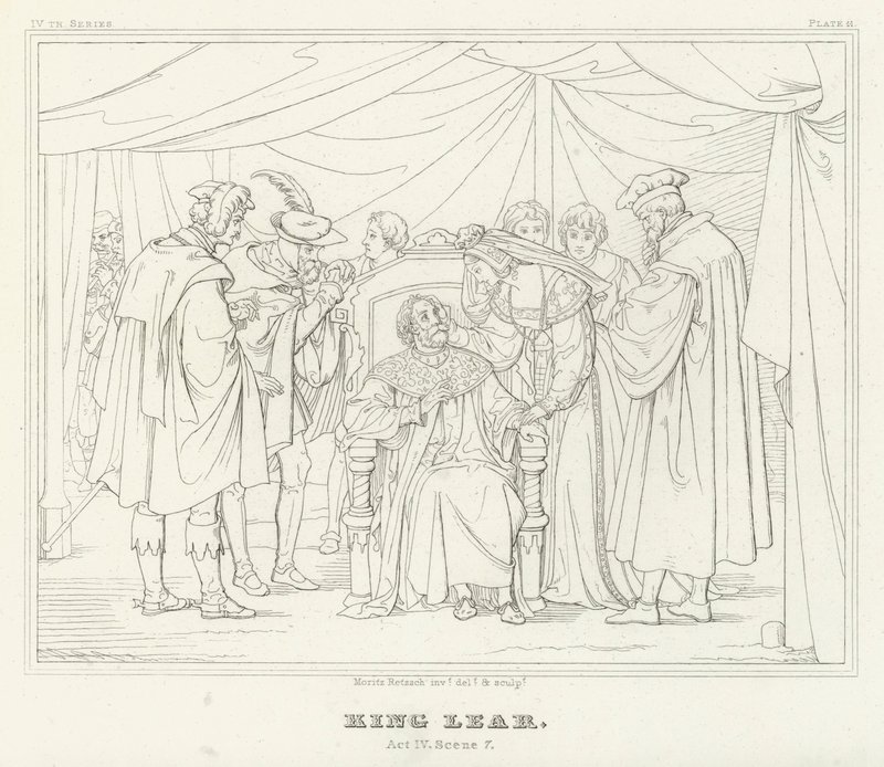 King Lear, akt IV, scene 7 (gravering) av Friedrich August Moritz Retzsch