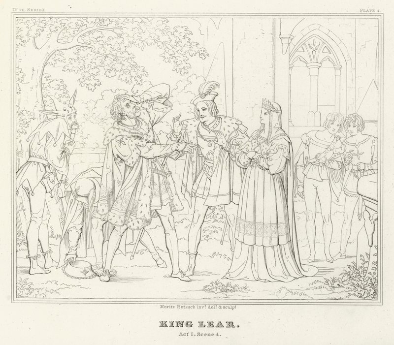 King Lear, akt I, scene 4 (gravering) av Friedrich August Moritz Retzsch
