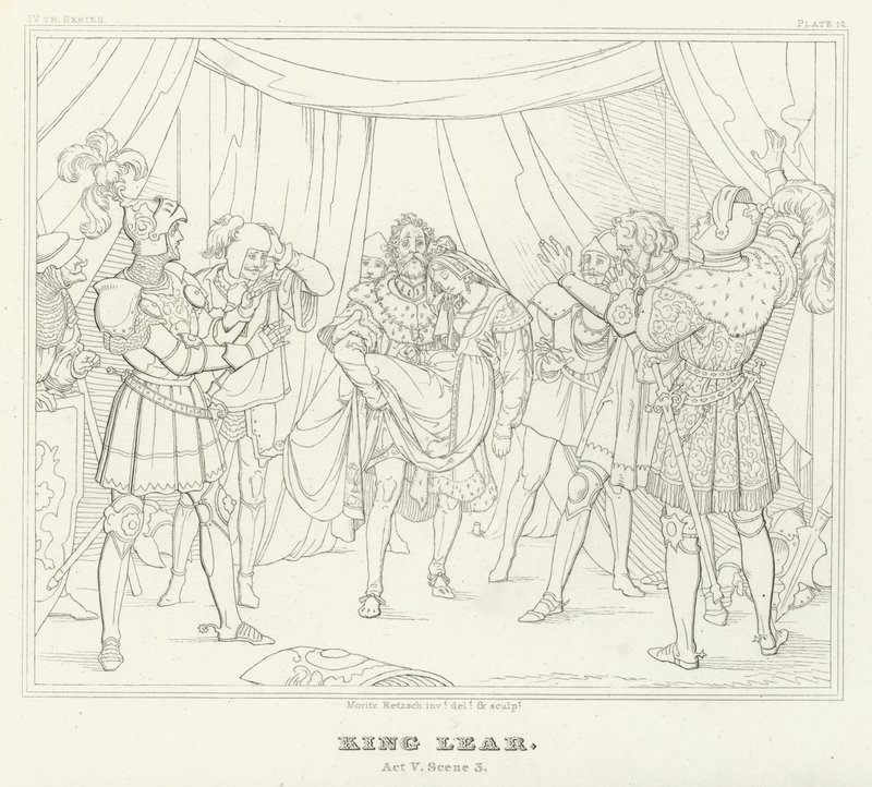 King Lear, akt V, scene 3 (gravering) av Friedrich August Moritz Retzsch