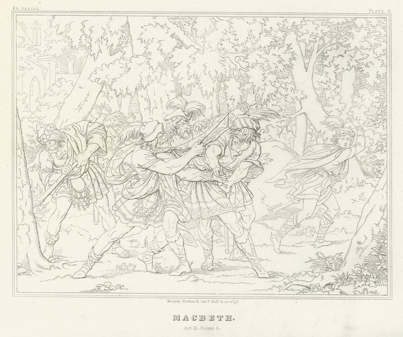 Macbeth, akt III, scene 3 (gravering) av Friedrich August Moritz Retzsch