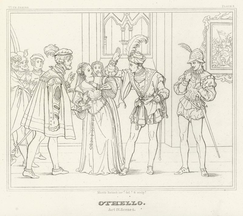 Othello, akt IV, scene 1 (gravering) av Friedrich August Moritz Retzsch