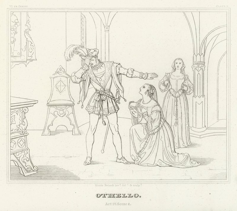 Othello, akt IV, scene 2 (gravering) av Friedrich August Moritz Retzsch