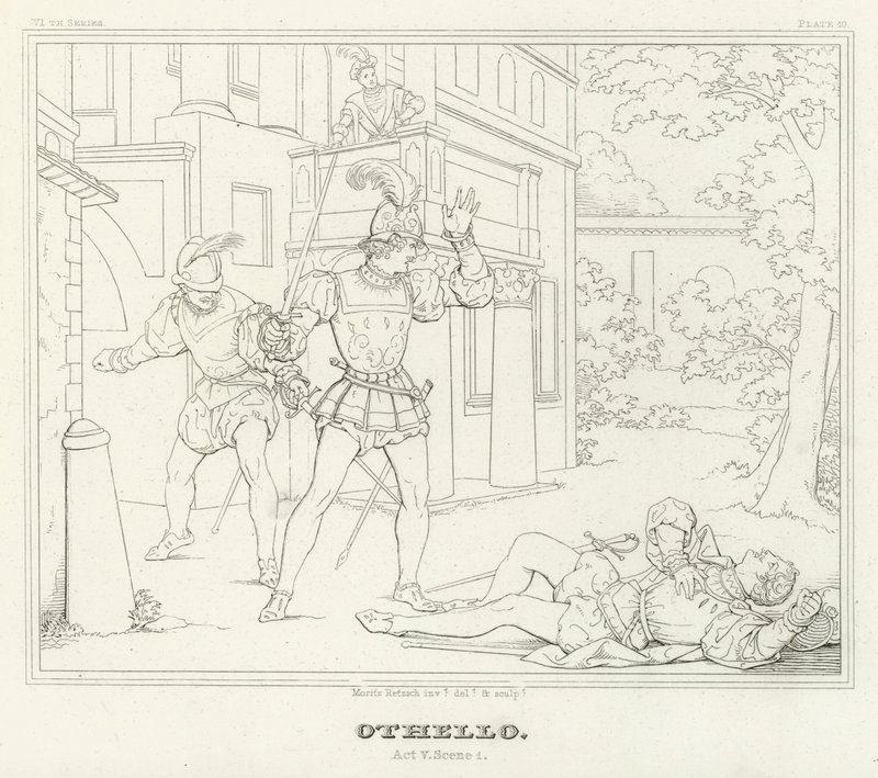 Othello, akt V, scene 1 (gravering) av Friedrich August Moritz Retzsch