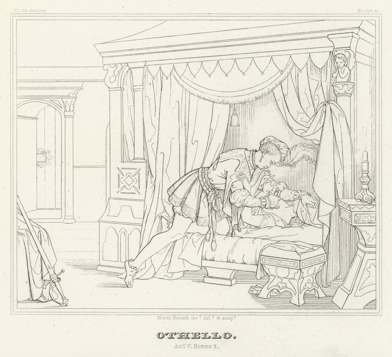 Othello, akt V, scene 2 (gravering) av Friedrich August Moritz Retzsch