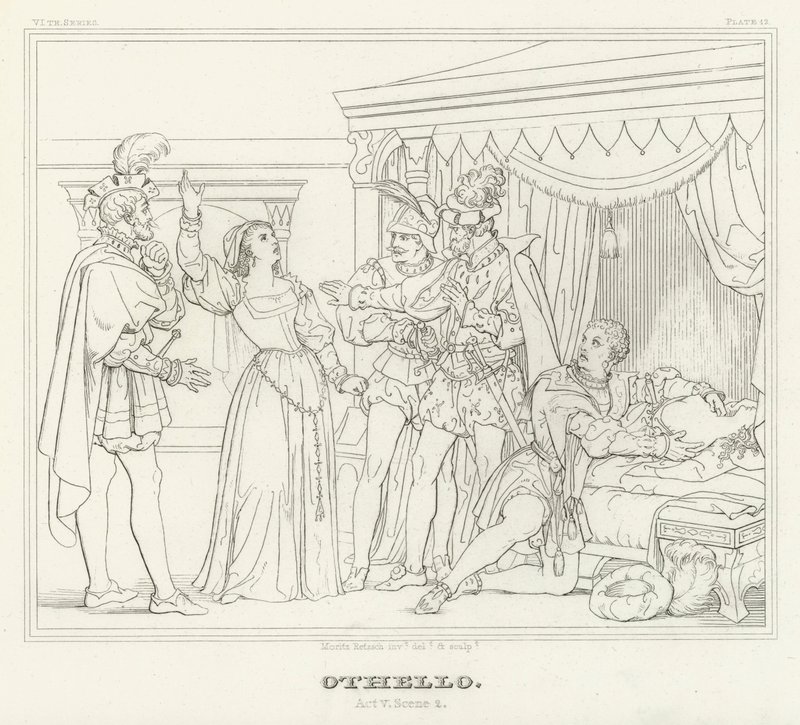 Othello, akt V, scene 2 (gravering) av Friedrich August Moritz Retzsch