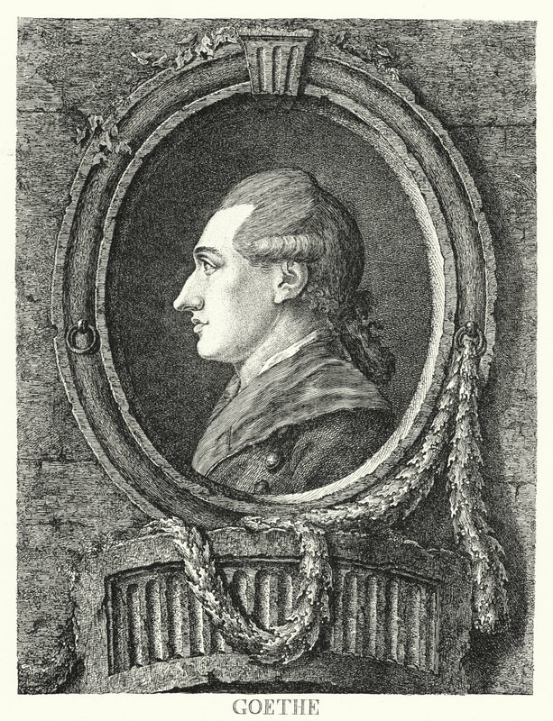 Johann Wolfgang von Goethe , tysk poet, romanforfatter og dramatiker (gravering) av Friedrich Kirschner