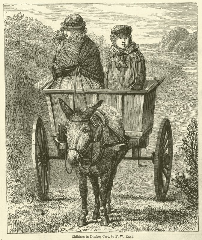 Barn i eselvogn (gravering) av Friedrich Wilhelm Keyl