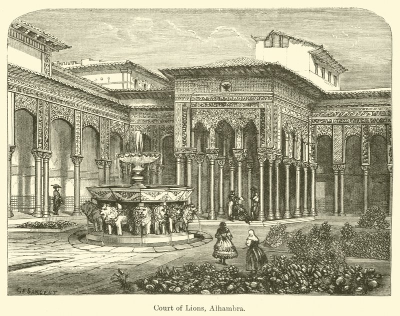 Court of Lions, Alhambra av G. F. Sargent