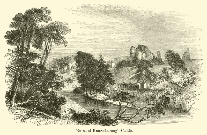 Ruinene av Knaresborough Castle av G. F. Sargent
