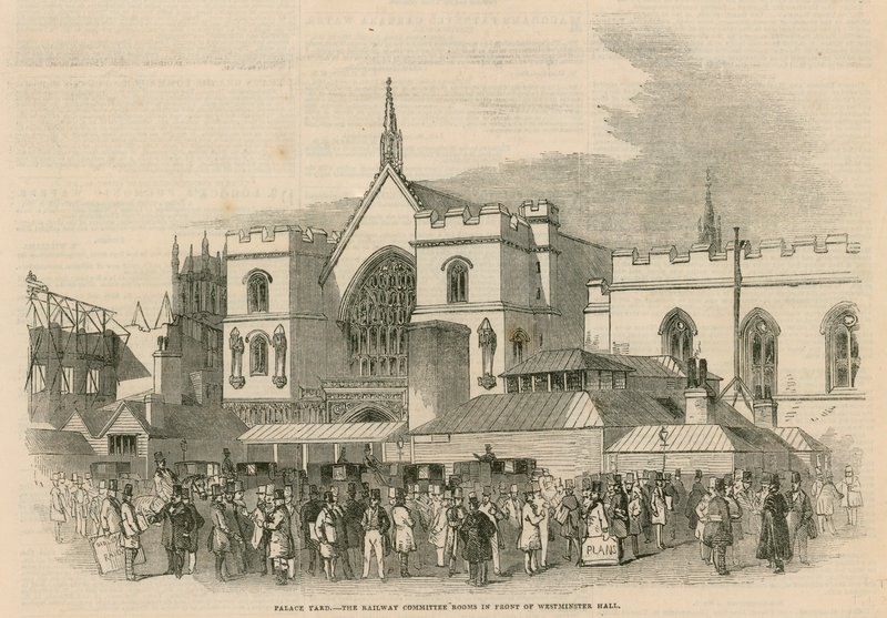 Palace Yard, Railway Committee Rooms foran Westminster Hall av G.F. Sargent