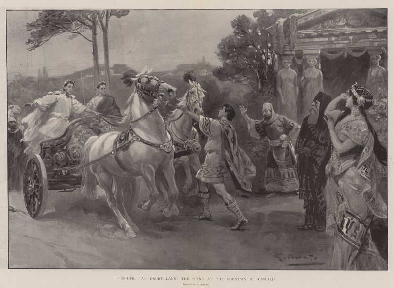 Ben-Hur, ved Drury Lane, scenen ved Castalia-fontenen av G.S. Amato