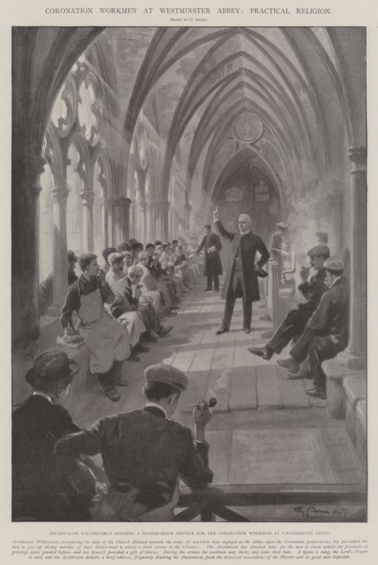 Kroningsarbeidere ved Westminster Abbey, praktisk religion av G.S. Amato