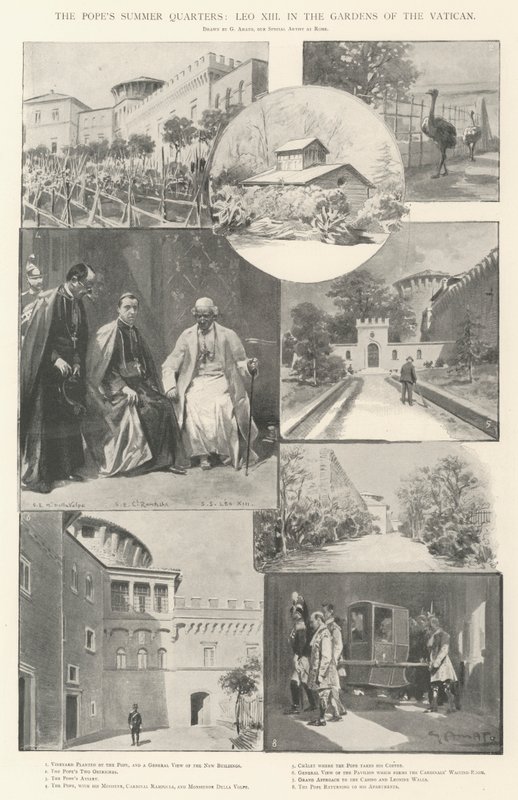 Pavens sommerkvarter, Leo XIII i Vatikanets hager av G.S. Amato