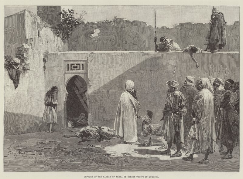 Erobring av Kasbah of Arbaa av berbertropper i Marokko av Gabriel Nicolet