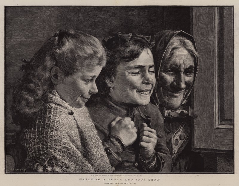 Ser på et Punch and Judy-show av Gaetano Bellei