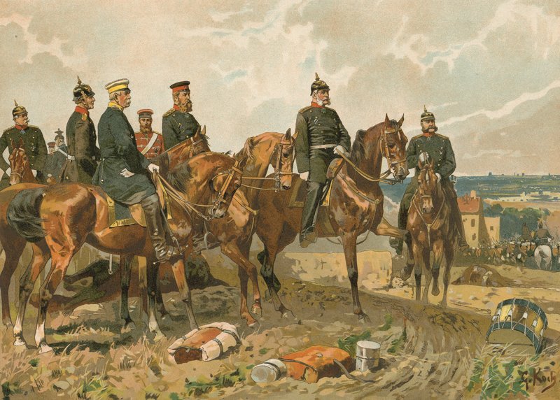 Kaiser Wilhelm I av Tyskland og hans stab av Georg Koch
