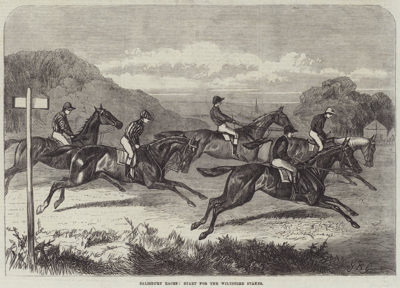Salisbury Races, Start for Wiltshire Stakes av George Bouverie Goddard